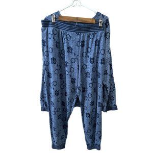 Harry Potter Women’s XL Pajama Set Blue Long Sleeve Pants